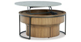 Fridley Gray/Brown/Black Nesting Coffee Table from Ashley Furniture - Luna Furniture