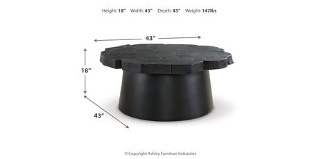 Wimbell Coffee Table with 2 End Tables in Black from Ashley Furniture - Luna Furniture