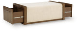 Marxmore Brown/Beige Upholstered Ottoman with Storage from Ashley - Luna Furniture