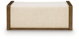 Marxmore Brown/Beige Upholstered Ottoman with Storage from Ashley - Luna Furniture