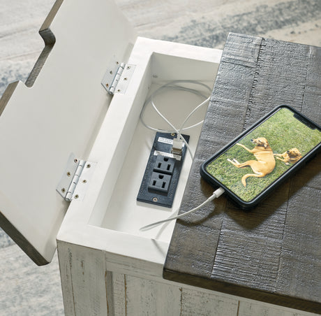 Havalance White/Gray Chairside End Table from Ashley - Luna Furniture