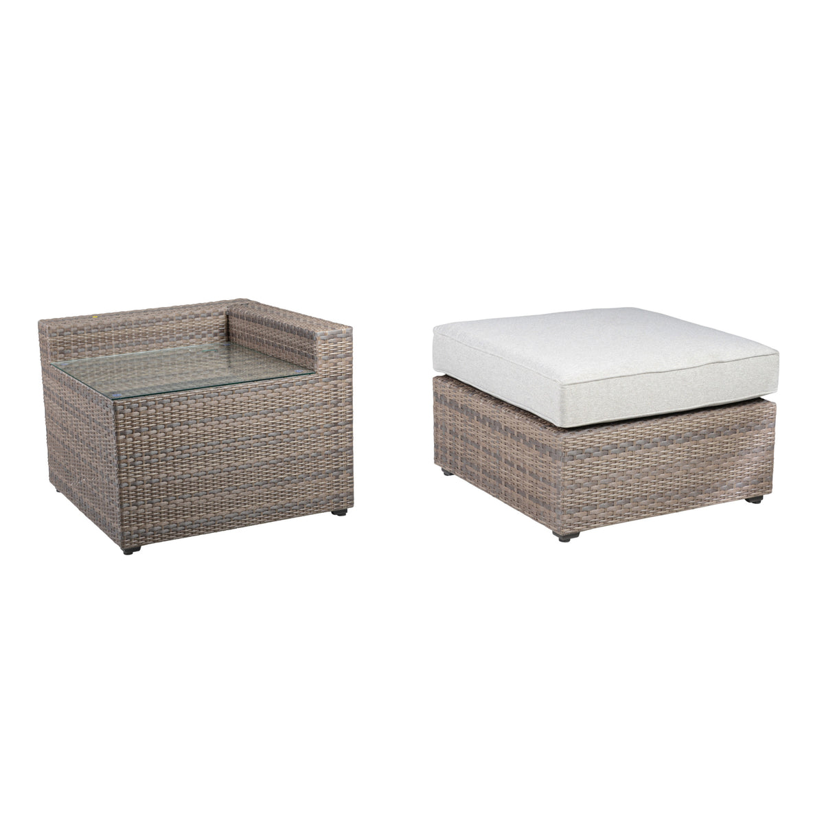 Tamyra Resin Wicker Side Table & Ottoman from Steve Silver - Luna Furniture