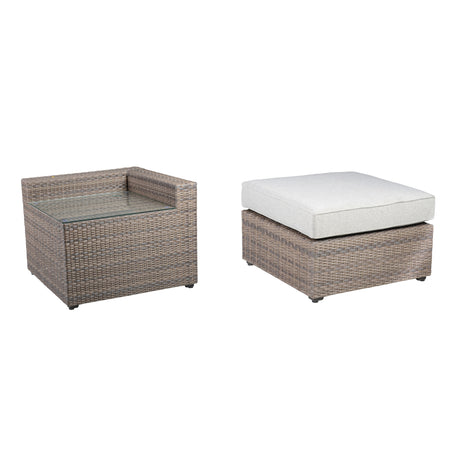 Tamyra Resin Wicker Side Table & Ottoman from Steve Silver - Luna Furniture