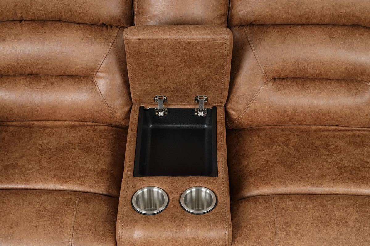 Septimus Saddle Brown Sectional from Furniture of America - Luna Furniture