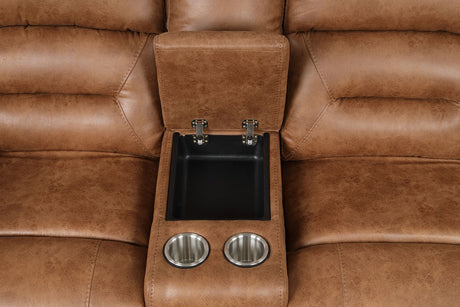 Septimus Saddle Brown Sectional from Furniture of America - Luna Furniture