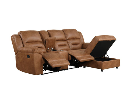 Septimus Saddle Brown Sectional from Furniture of America - Luna Furniture