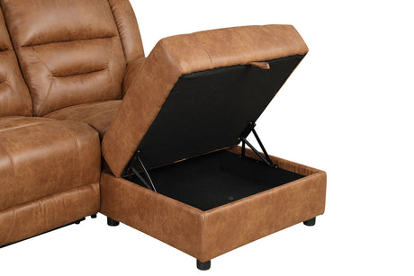 Septimus Saddle Brown Sectional from Furniture of America - Luna Furniture