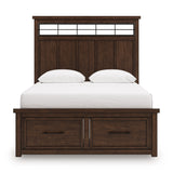 Taffenbrook Medium Brown Queen Storage Platform Bed from Ashley - Luna Furniture