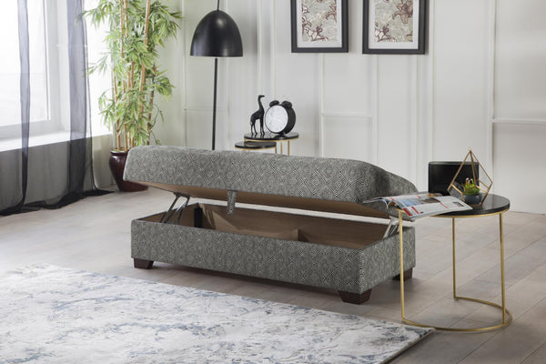 Tahoe Carrie Gray Storage Ottoman