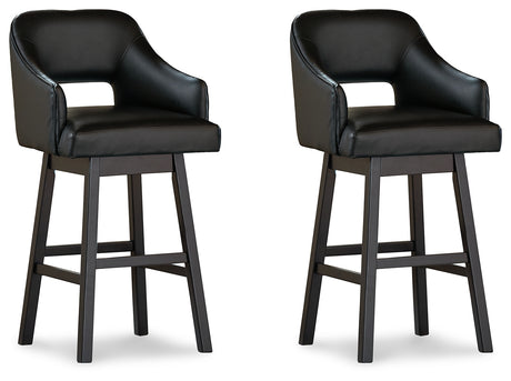 Tallenger 2-Piece Bar Stool in Black/Dark Brown from Ashley - Luna Furniture