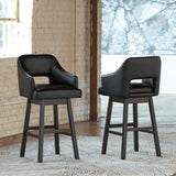 Tallenger 2-Piece Bar Stool in Black/Dark Brown from Ashley - Luna Furniture