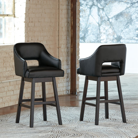 Tallenger 2-Piece Bar Stool in Black/Dark Brown from Ashley - Luna Furniture