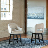 Tallenger 2-Piece Bar Stool in Linen/Brown from Ashley - Luna Furniture