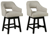 Tallenger 2-Piece Bar Stool in Linen/Brown from Ashley - Luna Furniture