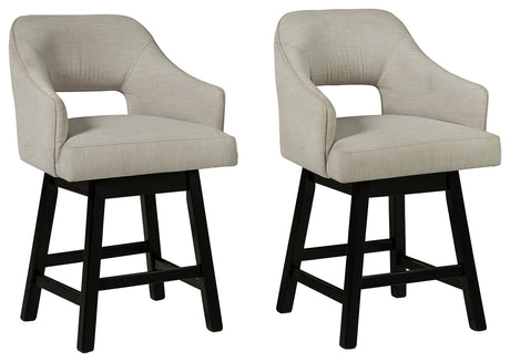 Tallenger 2-Piece Bar Stool in Linen/Brown from Ashley - Luna Furniture