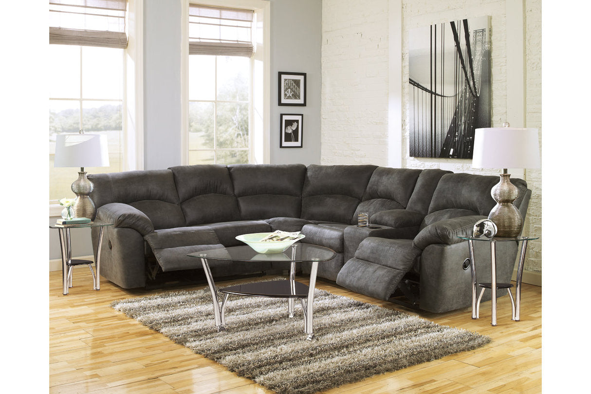 Tambo Pewter 2-Piece Reclining Sectional from Ashley - Luna Furniture