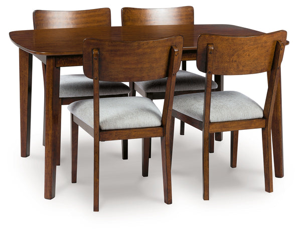 Tameride Brown Dining Table and 4 Chairs (Set of 5)