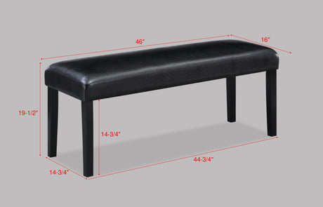 Tanner Black Dining Bench from Crown Mark - Luna Furniture