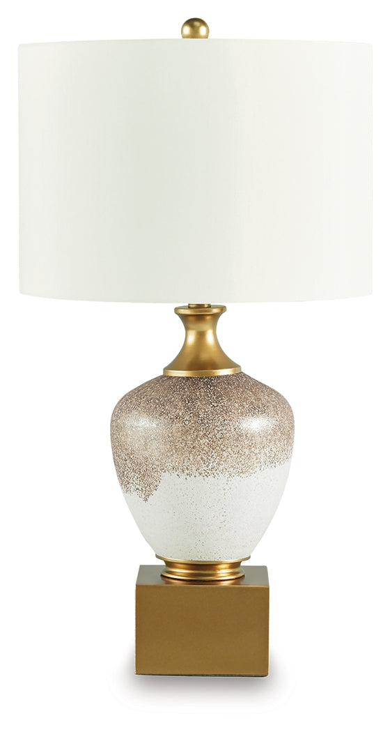 Tavisburg Brown/White/Gold Table Lamp from Ashley - Luna Furniture