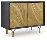 Tayner Black/Gold Finish Accent Cabinet from Ashley - Luna Furniture