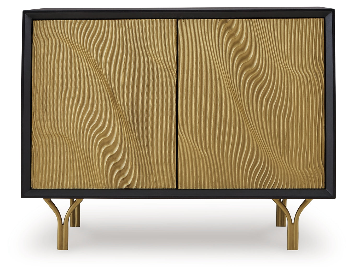 Tayner Black/Gold Finish Accent Cabinet – Luna Furniture
