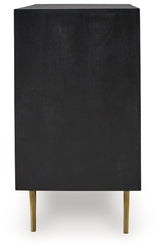 Tayner Black/Gold Finish Accent Cabinet from Ashley - Luna Furniture