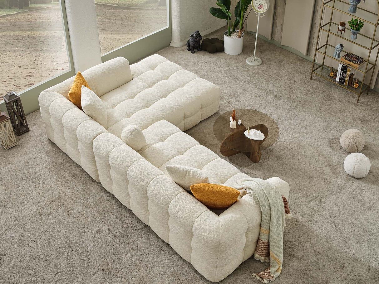 Teddy Cream Sectional Sofa