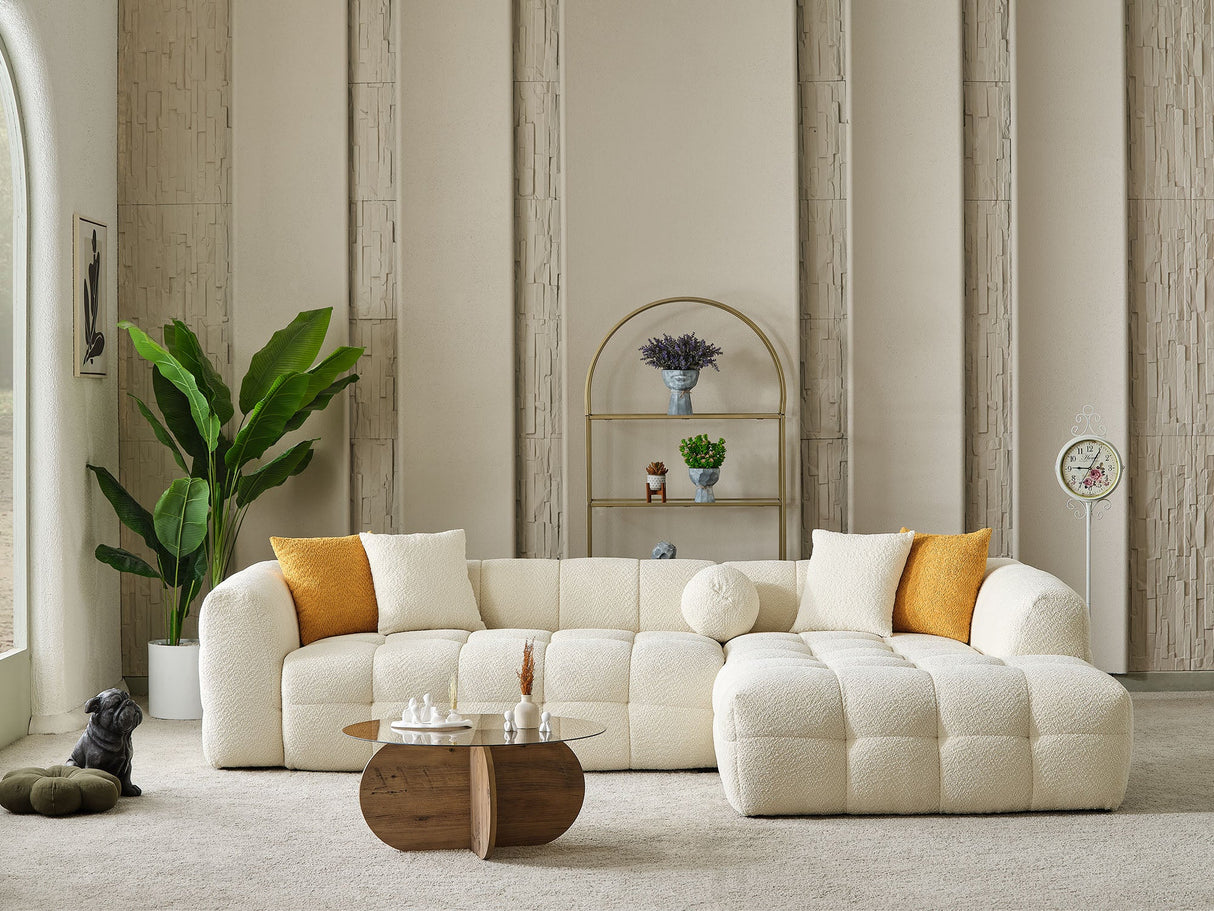 Teddy Cream Sectional Sofa