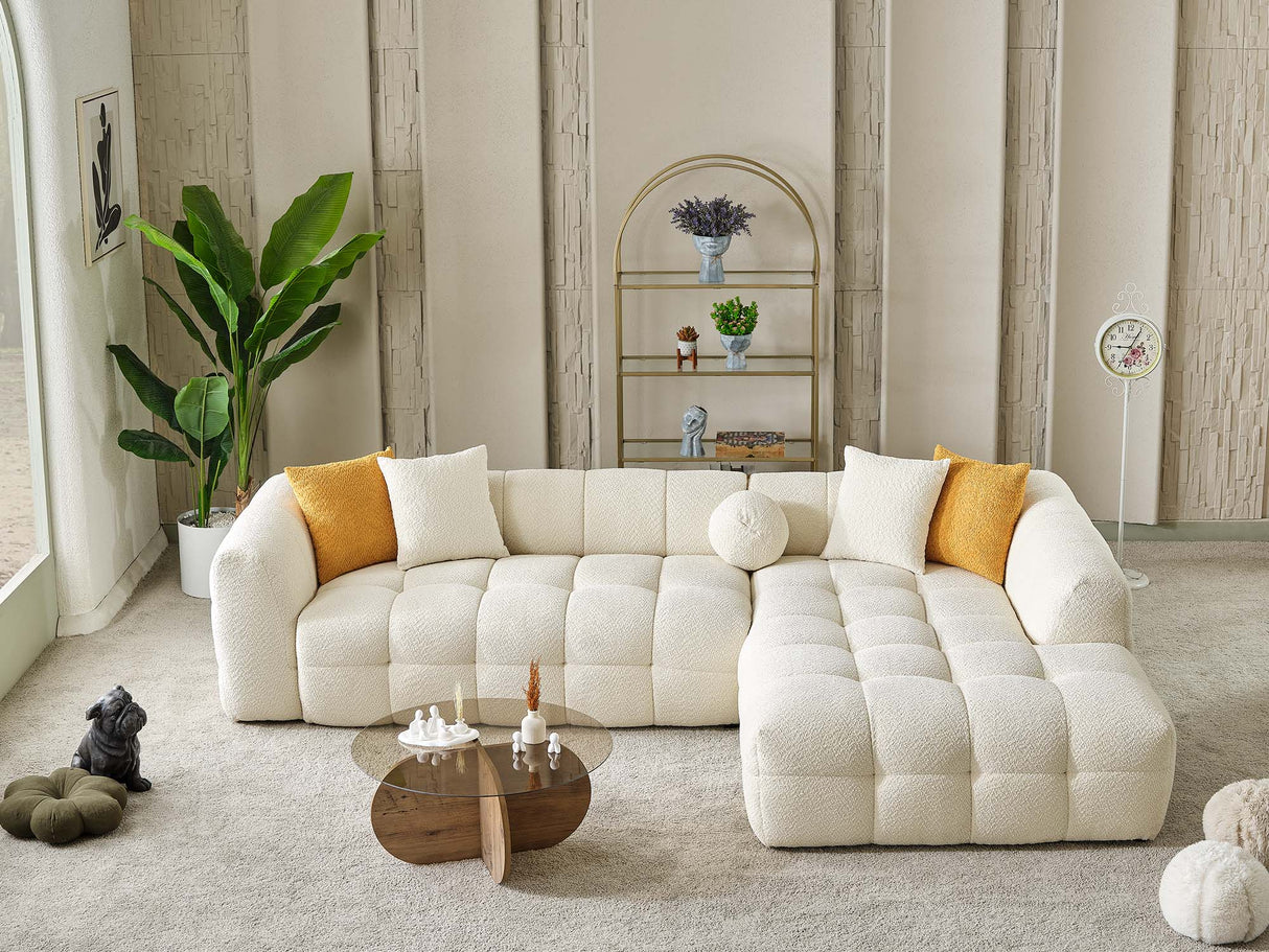 Teddy Cream Sectional Sofa