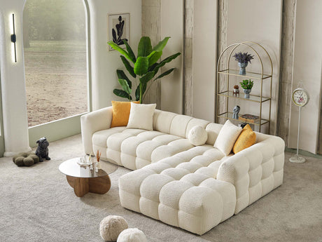 Teddy Cream Sectional Sofa from Furnia - Luna Furniture
