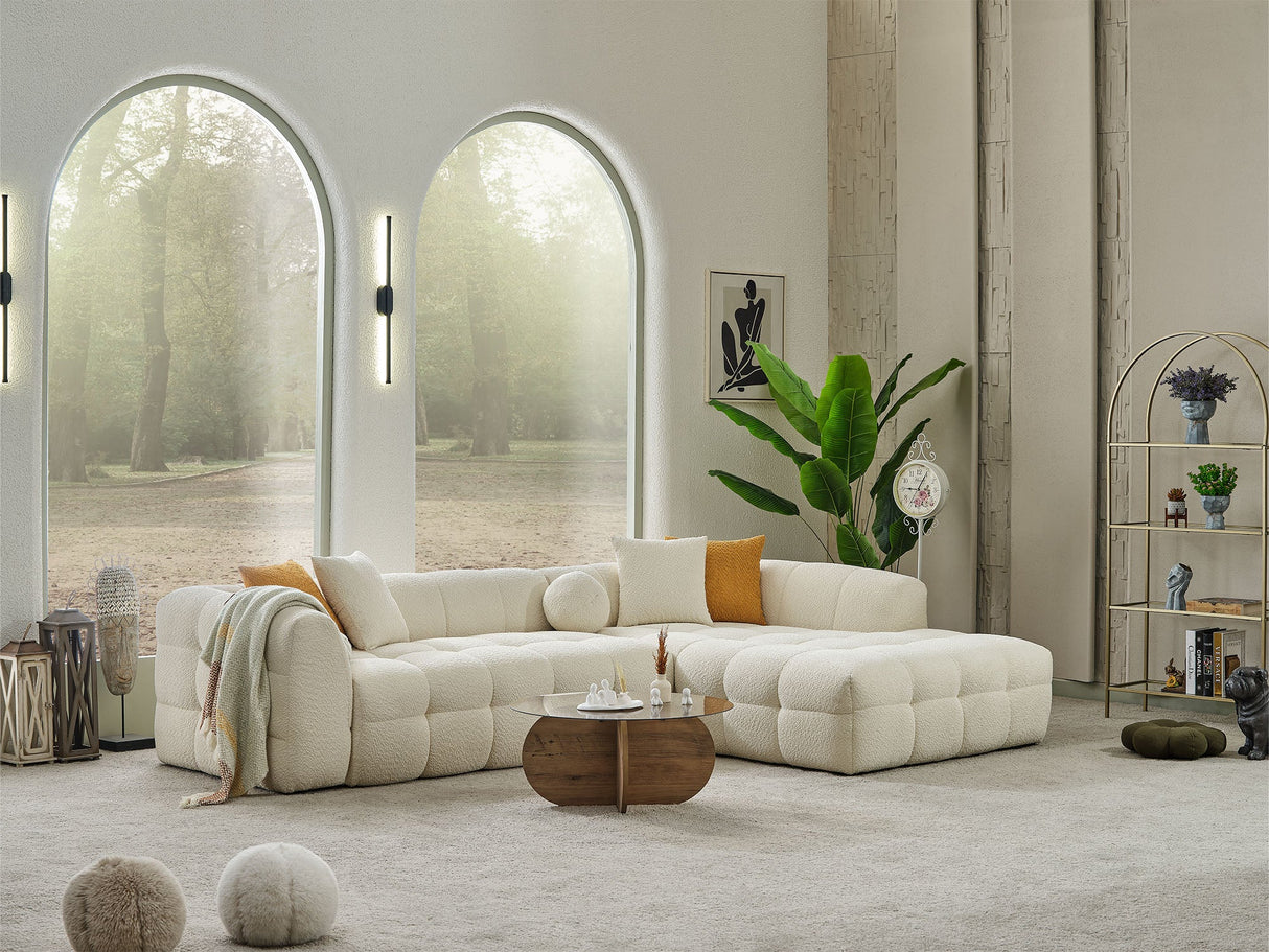 Teddy Cream Sectional Sofa