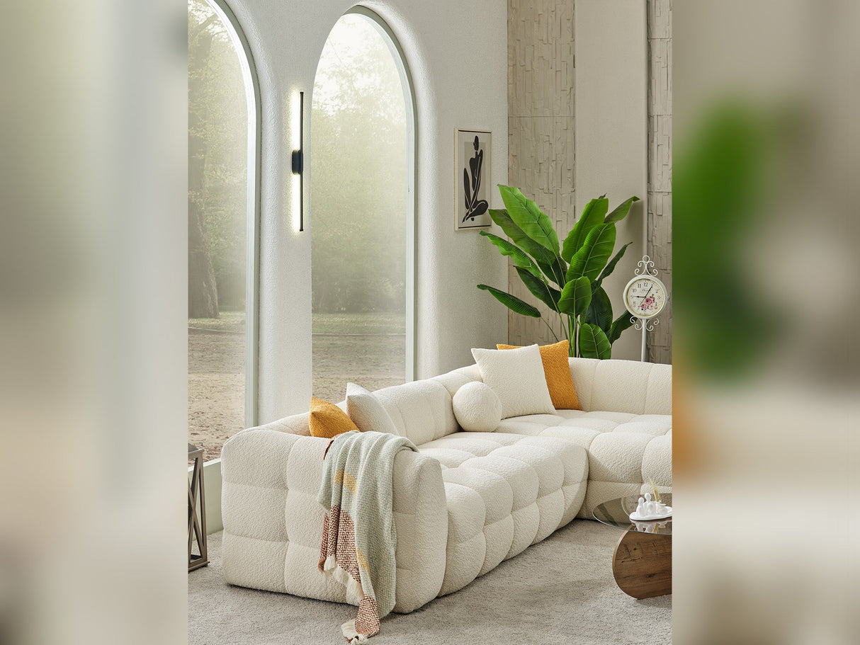 Teddy Cream Sectional Sofa