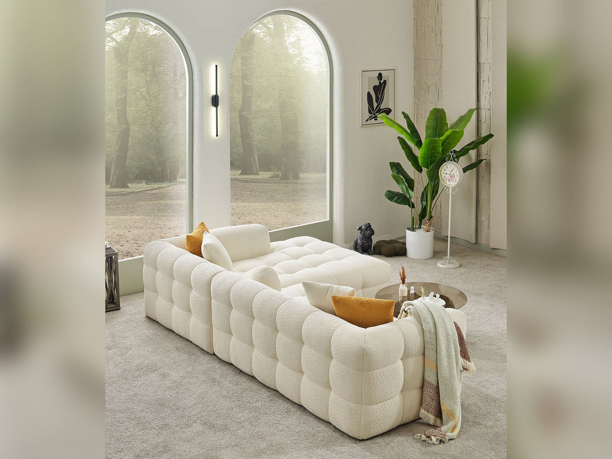 Teddy Cream Sectional Sofa