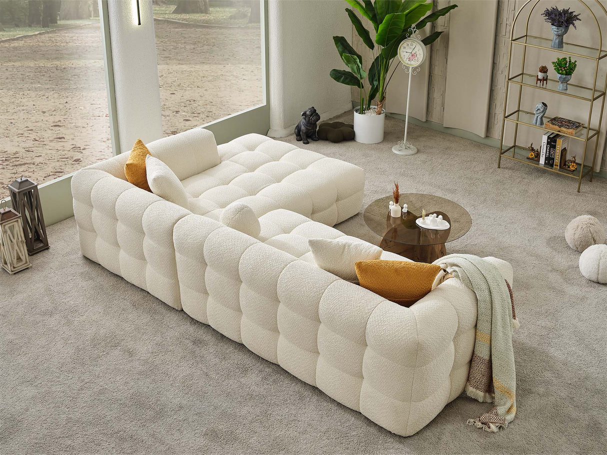 Teddy Cream Sectional Sofa
