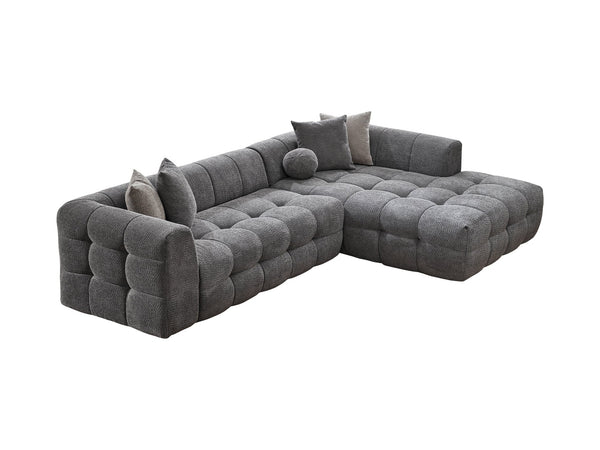 Teddy Sectional Sofa in Grey