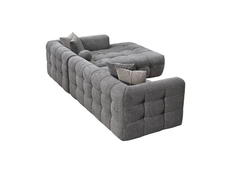 Teddy Sectional Sofa in Grey from Furnia - Luna Furniture