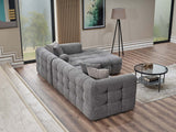 Teddy Sectional Sofa in Grey from Furnia - Luna Furniture