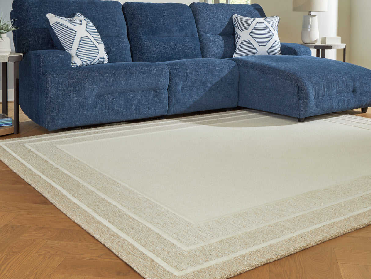 Teelgan Ivory/Tan Large Rug from Ashley Furniture - Luna Furniture