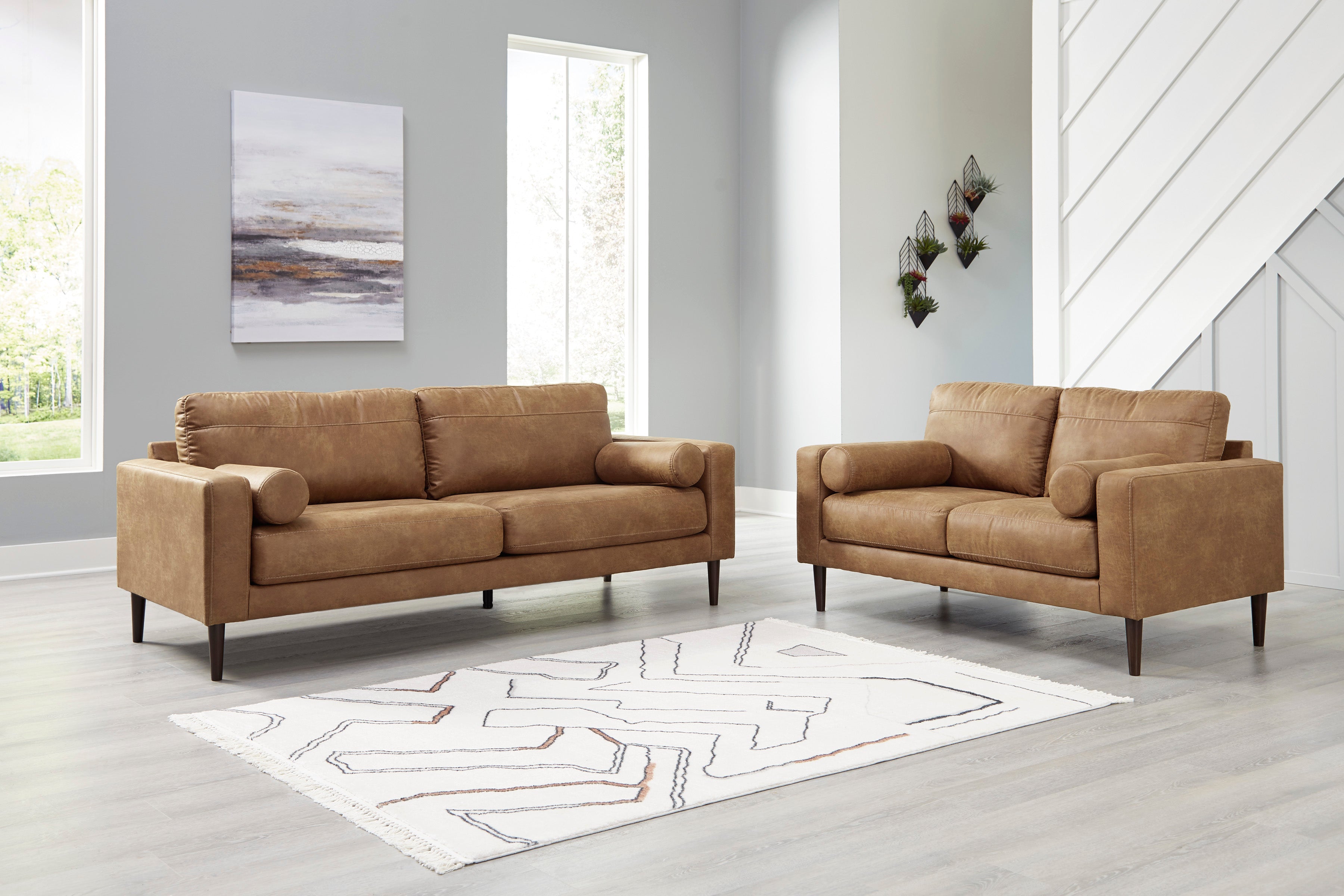 小物 LUNA MATTINO Lether grove Telora Caramel Living Room Set – Luna Furniture