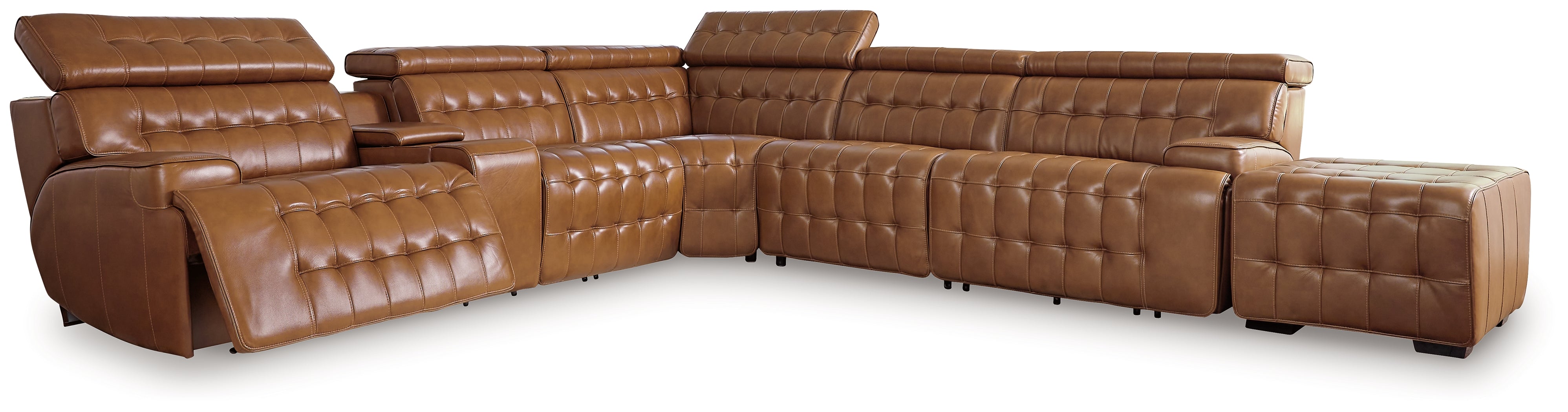 Temmpton 6-Piece Sectional with Ottoman in Chocolate – Luna Furniture