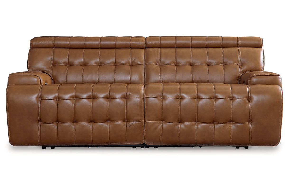 Temmpton Chocolate 2-Piece Power Reclining Sectional Loveseat from Ashley Furniture - Luna Furniture