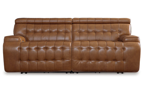 Temmpton Chocolate 2-Piece Power Reclining Sectional Loveseat from Ashley - Luna Furniture