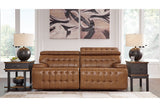 Temmpton Chocolate 2-Piece Power Reclining Sectional Loveseat from Ashley Furniture - Luna Furniture