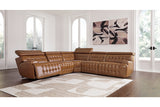 Temmpton Chocolate 5-Piece Power Reclining Sectional from Ashley - Luna Furniture
