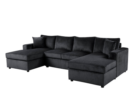 Terasa Black Double Chaise Sectional from Happy Homes - Luna Furniture