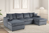 Terasa Gray Double Chaise Sectional from Happy Homes - Luna Furniture