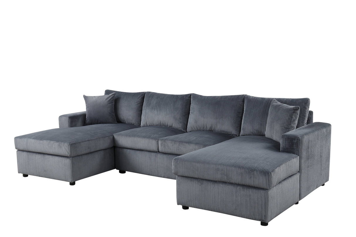 Terasa Gray Double Chaise Sectional from Happy Homes - Luna Furniture