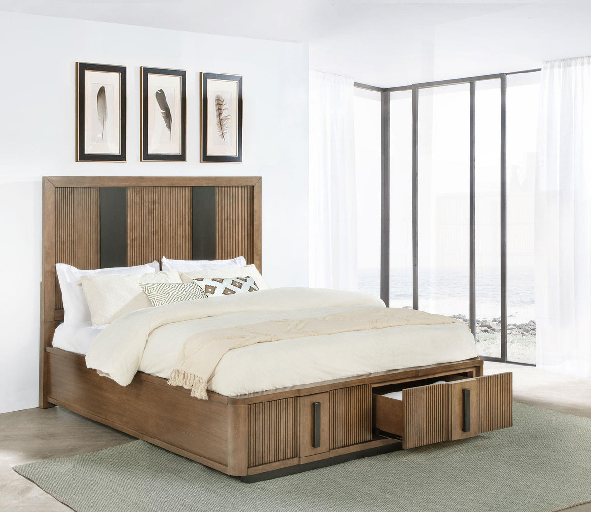 Terrace Ash Brown 2-Drawer California King Storage Bed from Coaster - Luna Furniture