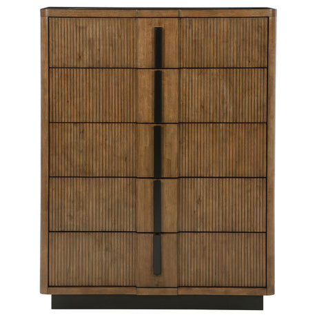 Terrace Ash Brown 5-Drawer Chest from Coaster - Luna Furniture