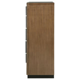Terrace Ash Brown 5-Drawer Chest from Coaster - Luna Furniture